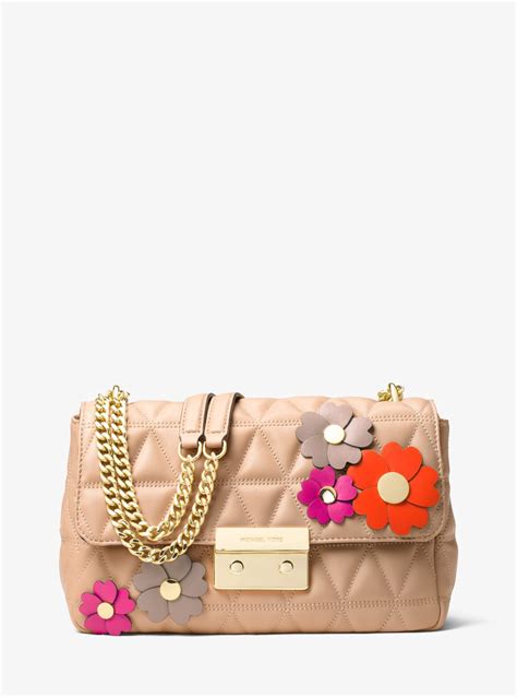 michael kors floral applique bag|MICHAEL Michael Kors Sloan Large Floral Applique Shoulder .